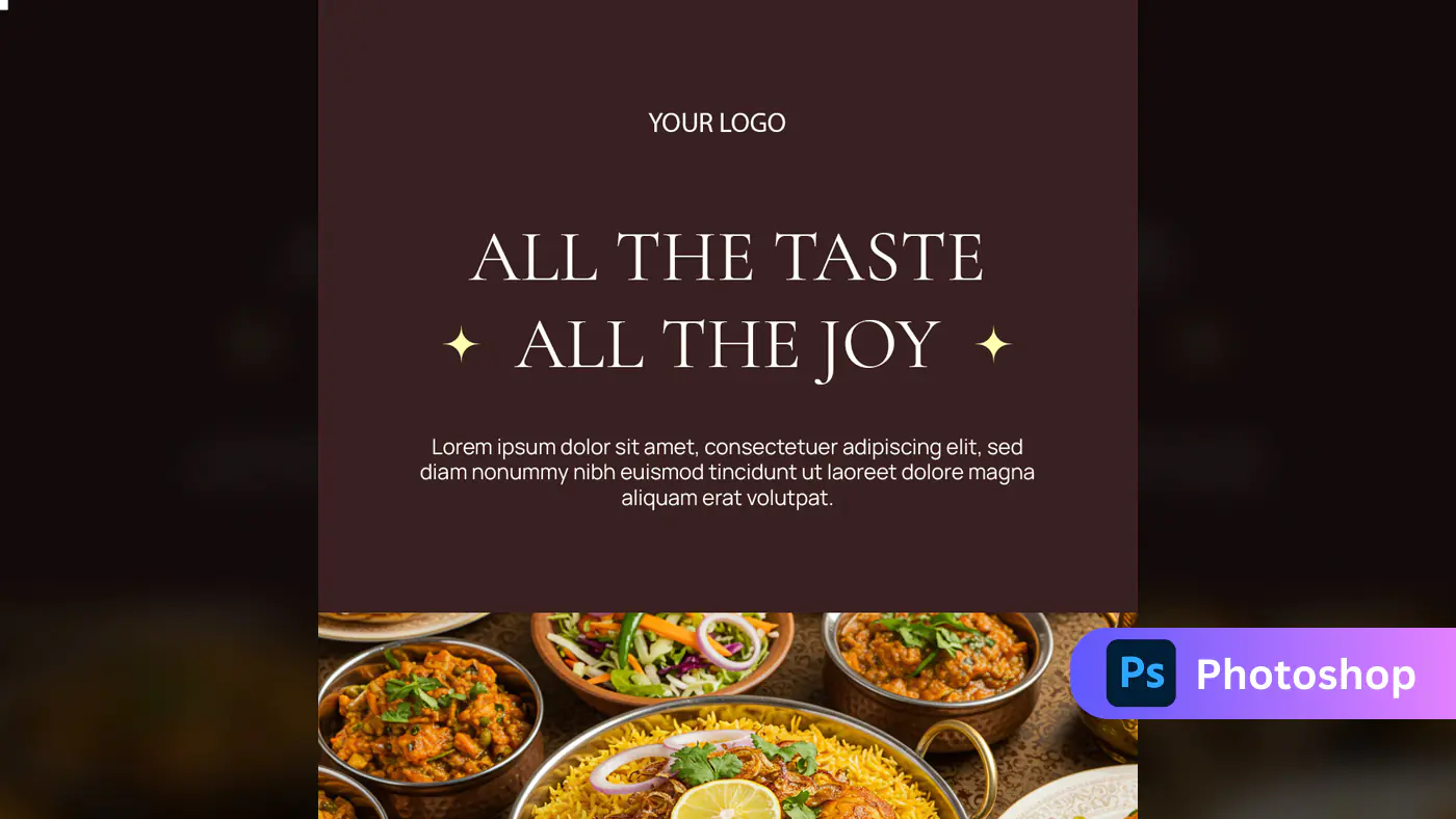 Gourmet Indian Cuisine Social Media Template