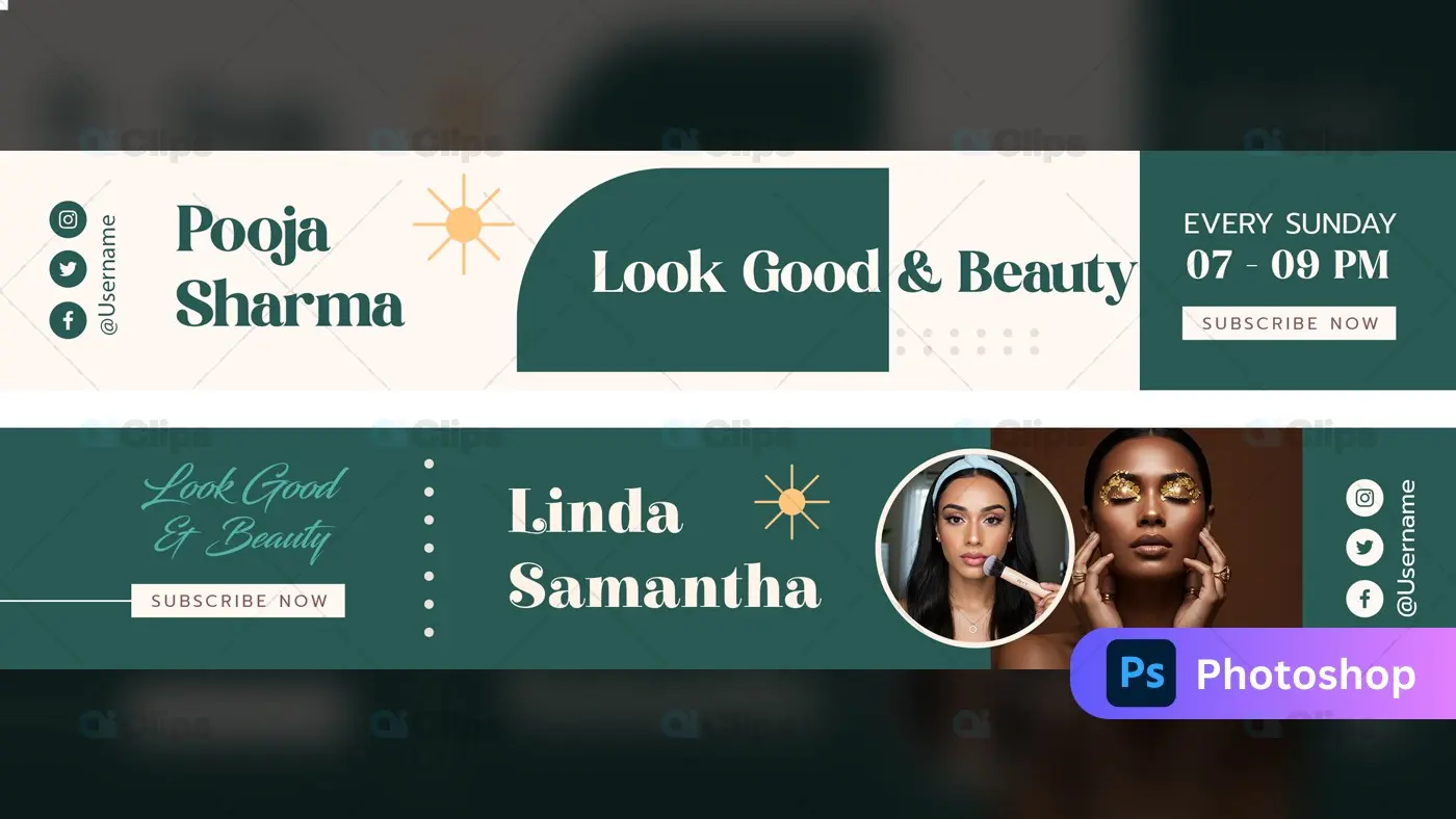 Beauty & Skincare YouTube Channel Banner Templates