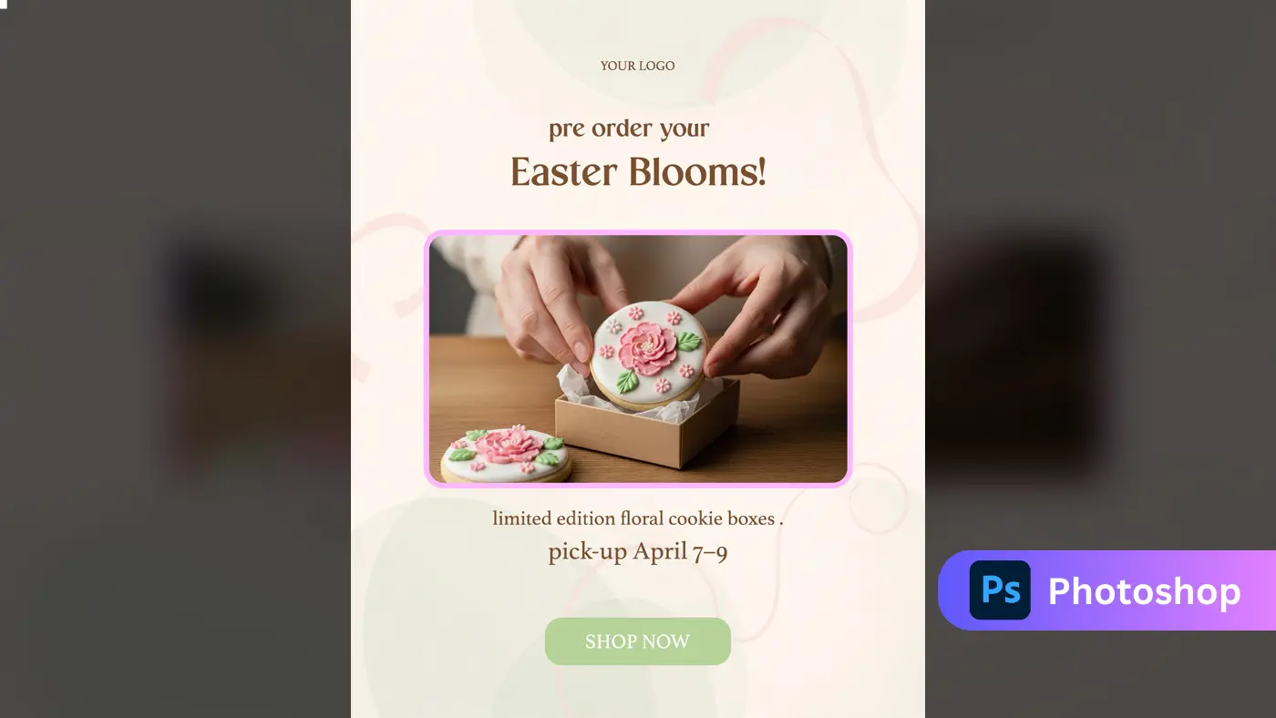 Artisan Bakery & Cafe Easter Ad Template