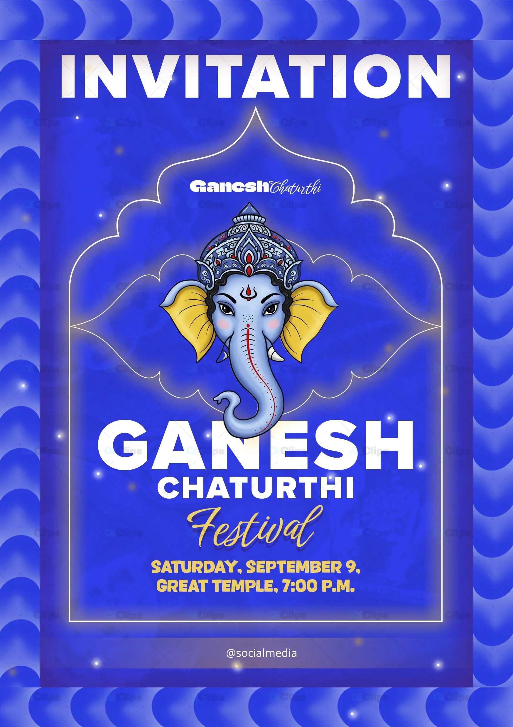 Ganesh Chaturthi Invitation Template PSD