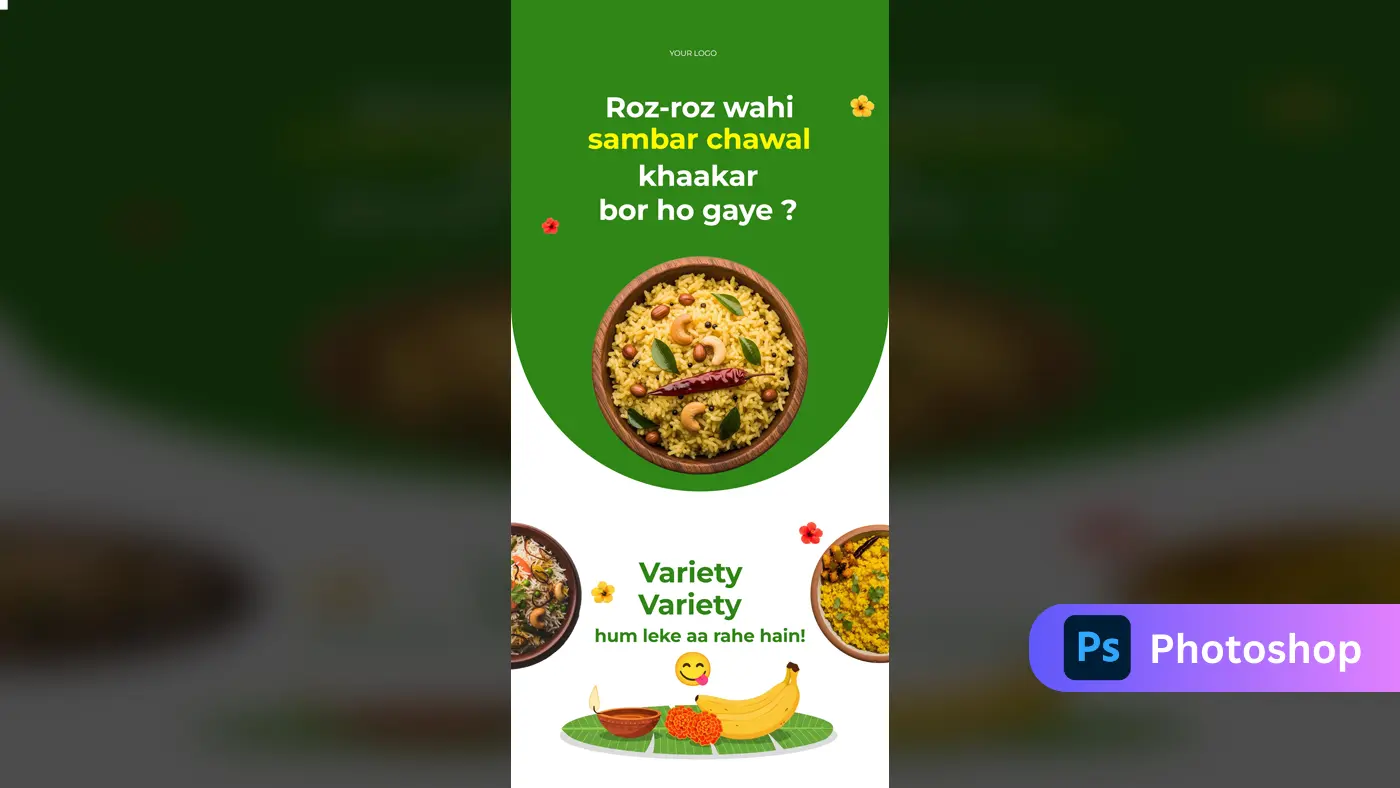 Indian Food Delivery Mobile Story Template