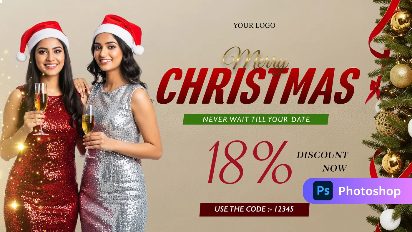 Holiday Glamour Discount Banner Template
