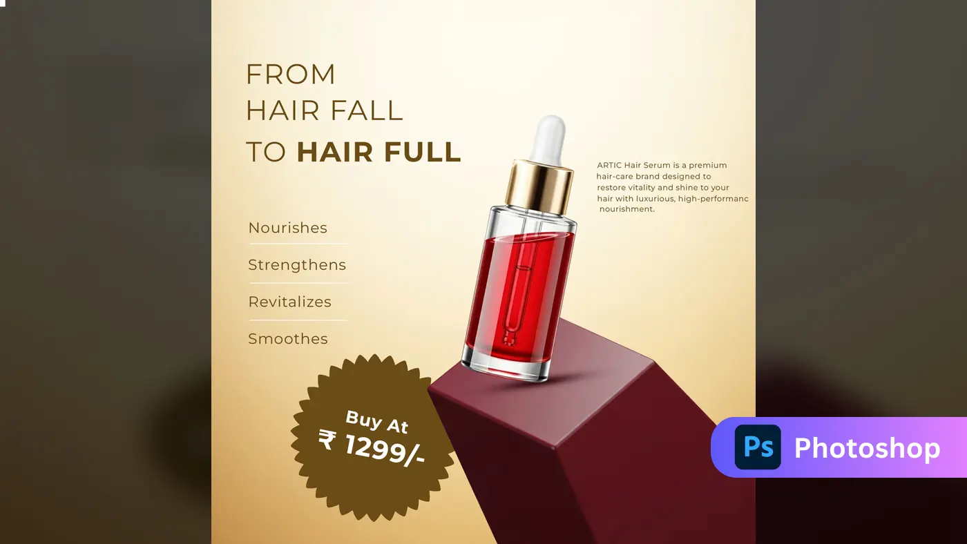 Luxury Hair Care Serum Ad Template