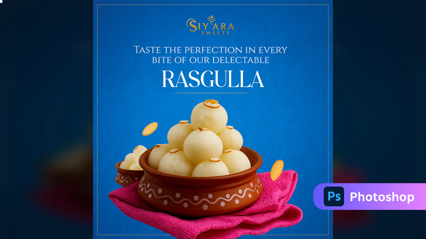 Rasgulla Dessert Advertisement Template