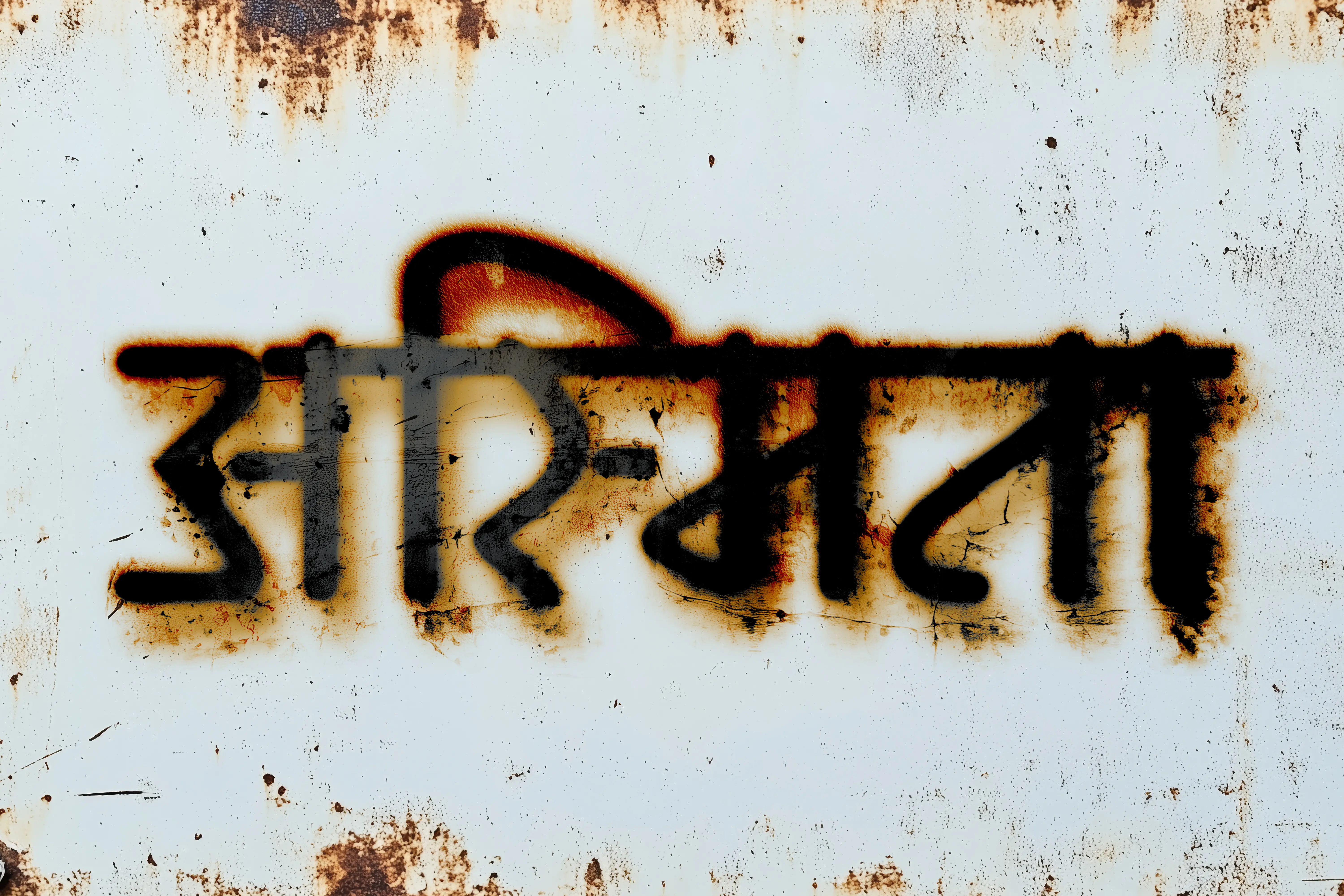 Grunge Rusted Wall Effect Hindi Text