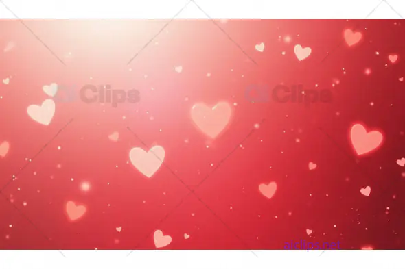 Glowing Hearts on Pink and Red Gradient Background
