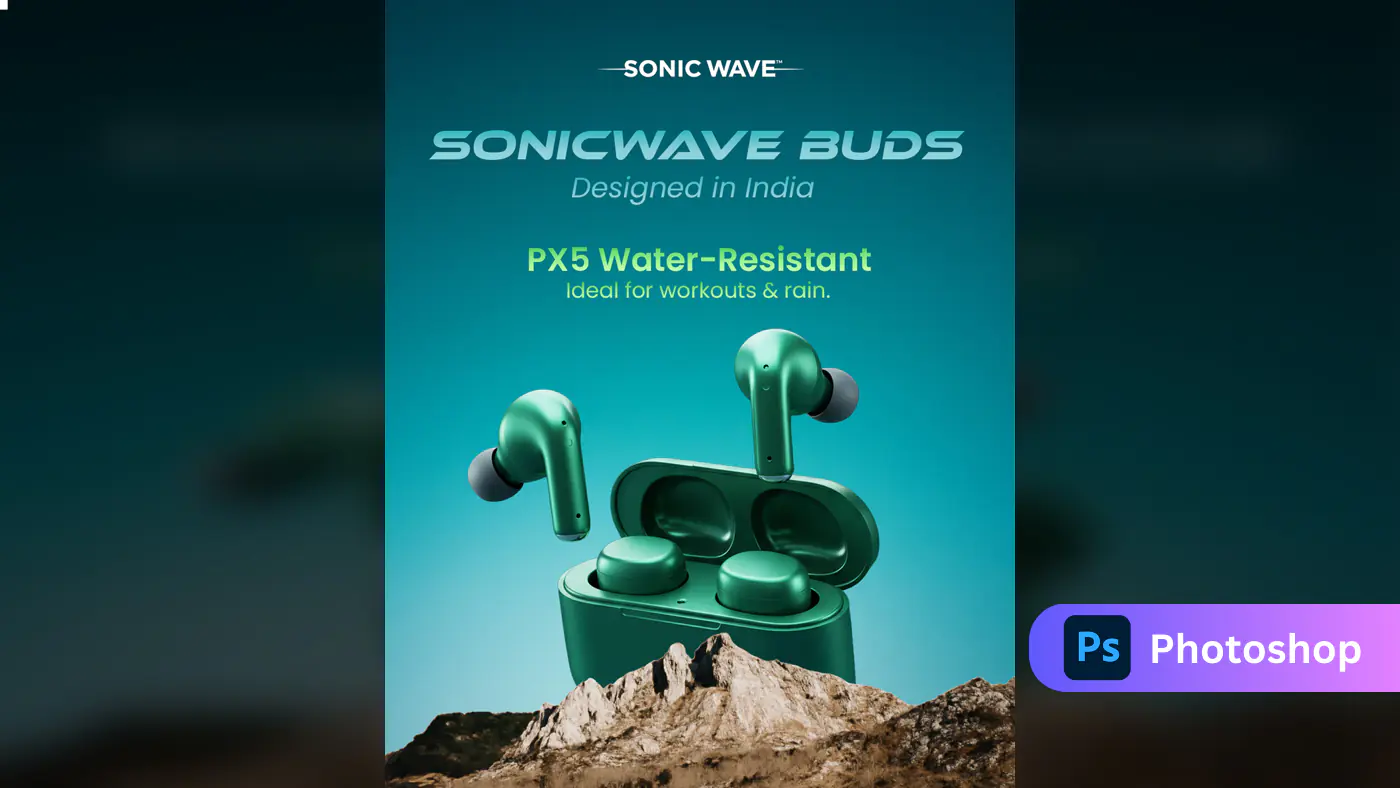 Water-Resistant Earbuds Product Promotion Template