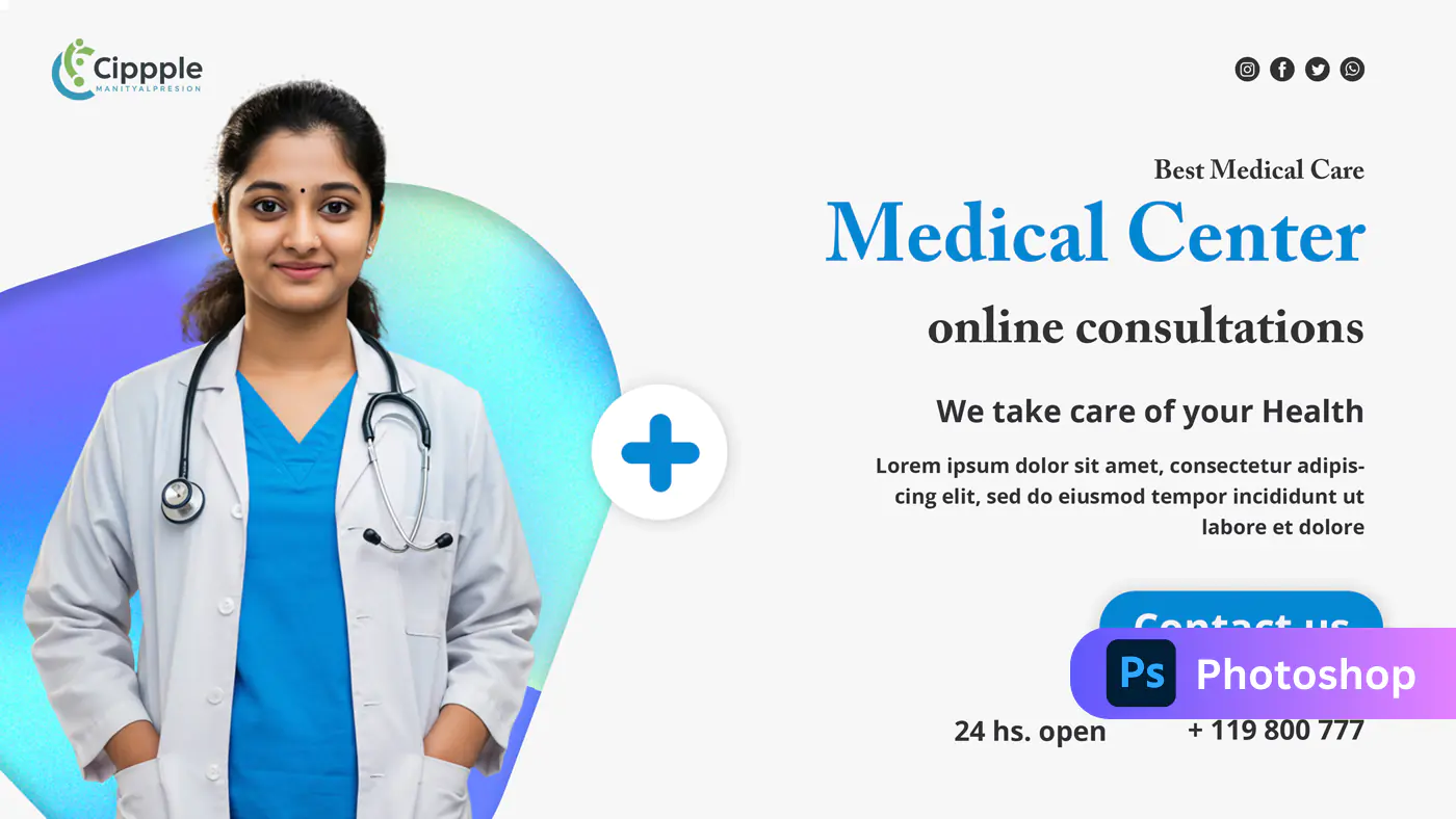 Online Medical Consultation Ad Template