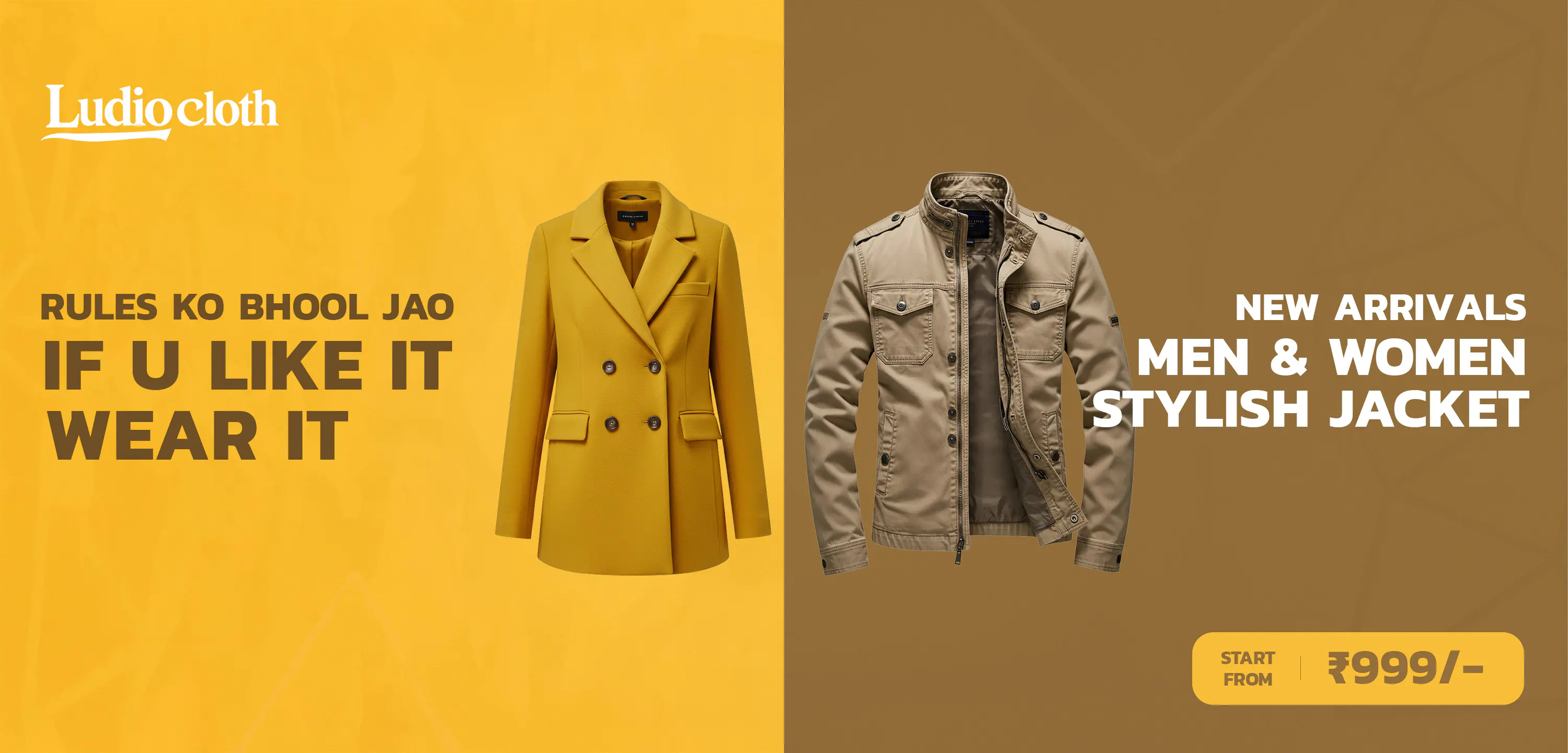 Fashion-Forward Jacket Collection Ad