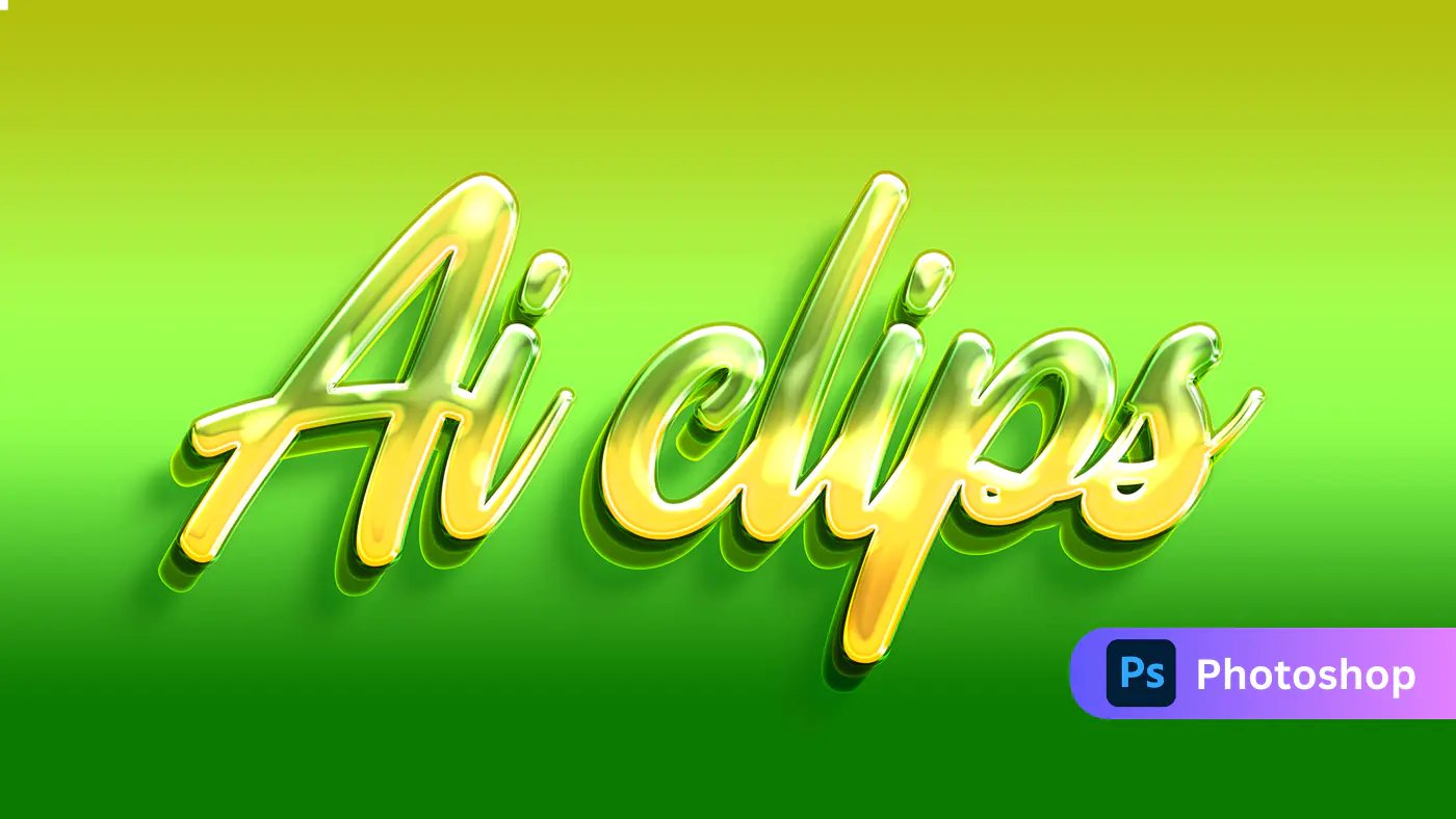3D Ai Clips Yellow & Green Text Effect Template