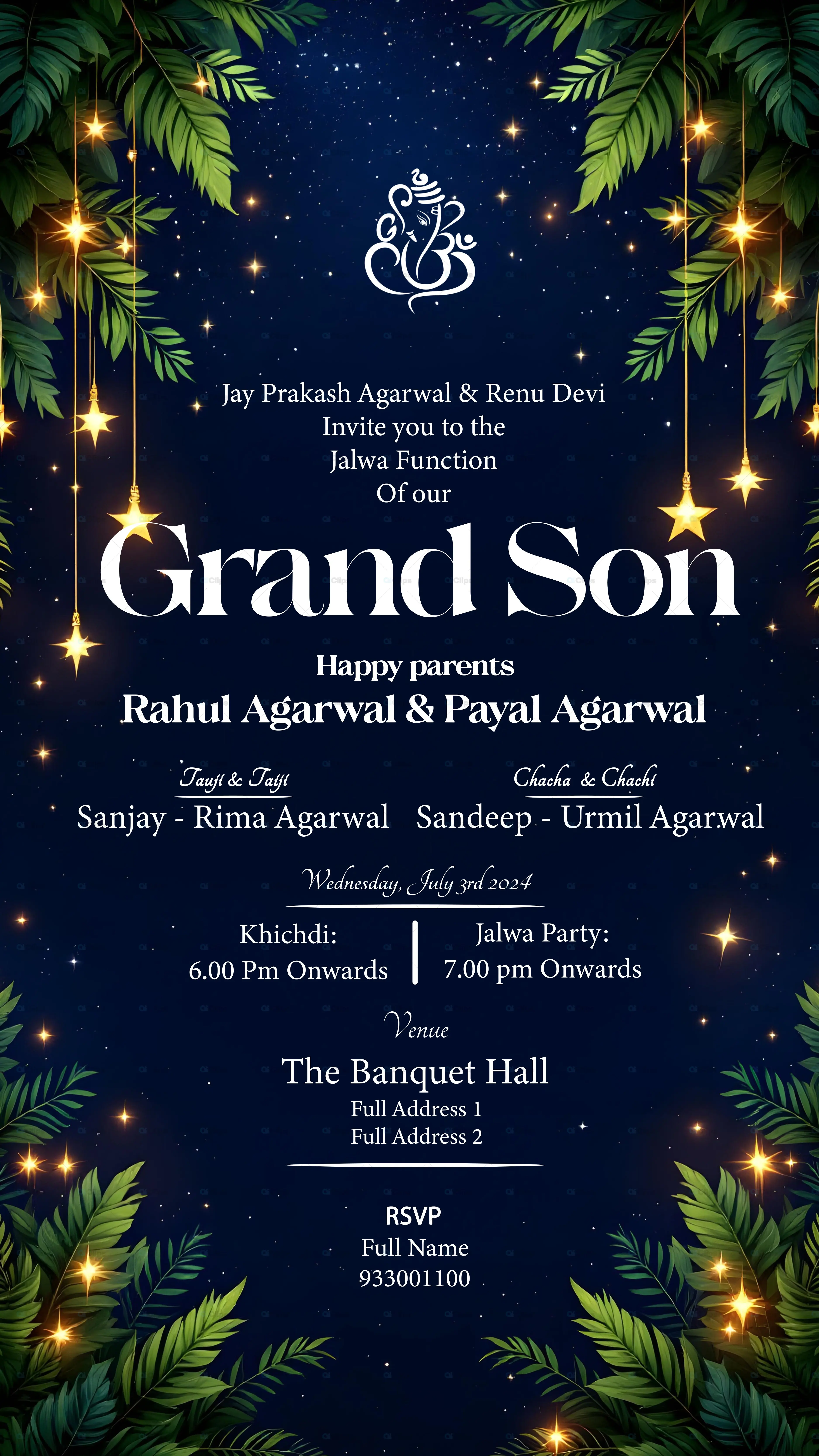 Jalwa Function Invitation PSD Template