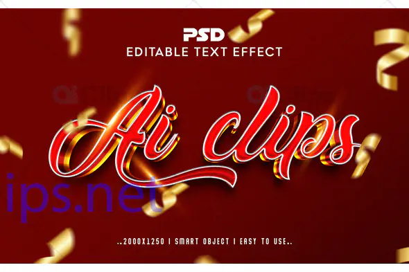 Festive Red Script Text Effect PSD