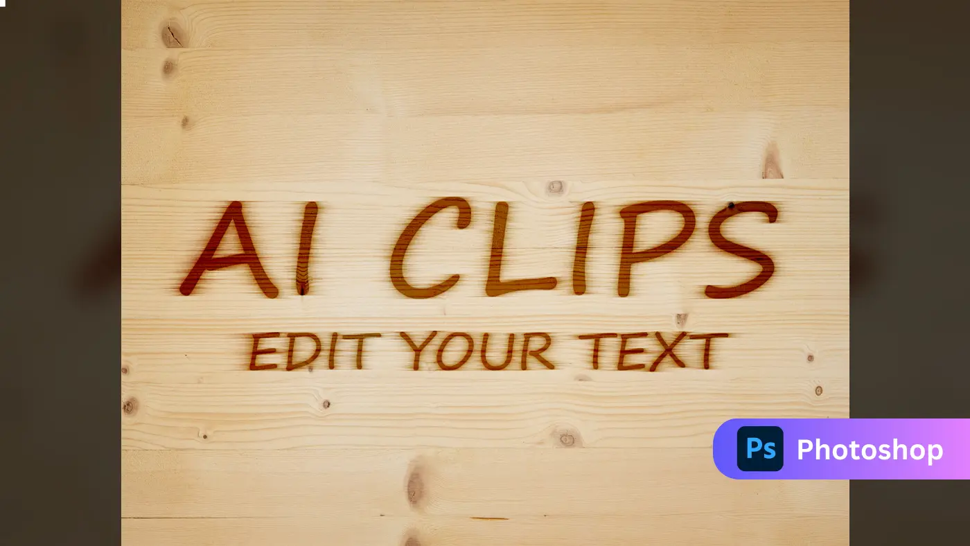 Engraved Wood Text Effect  Realistic Carving Design