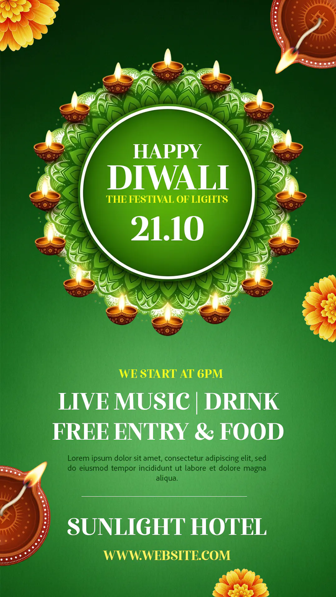 Diwali Celebration Event Flyer Template