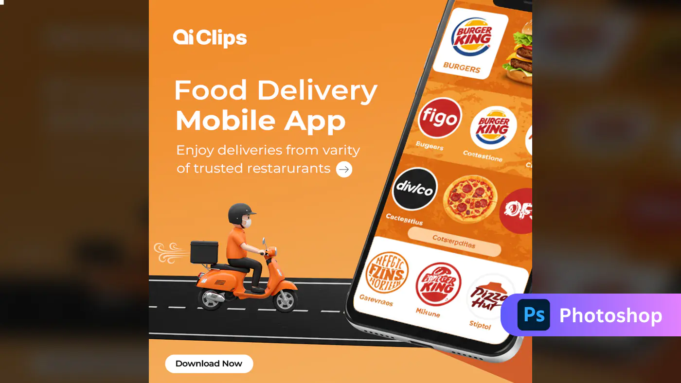 Food Delivery App Promo Template