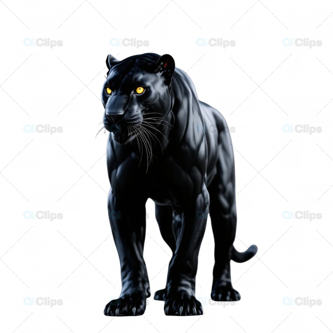 Realistic 3D Black Panther with Fierce Expression