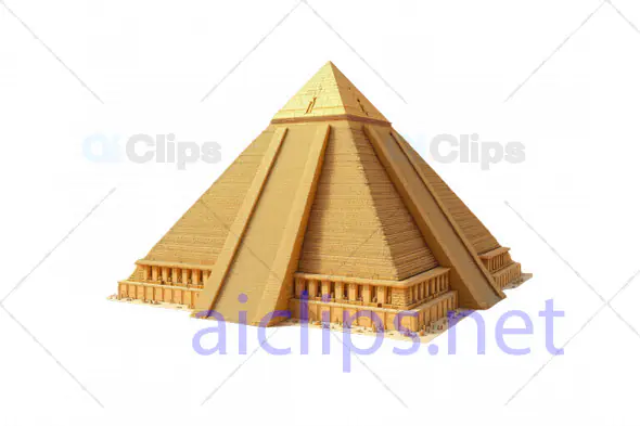 Detailed 3D Ancient Pyramid Illustration