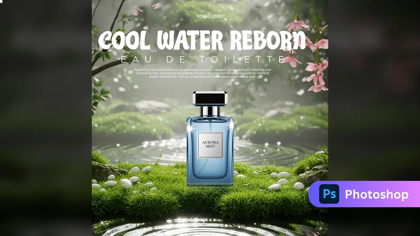 Misty Forest Perfume Ad Template