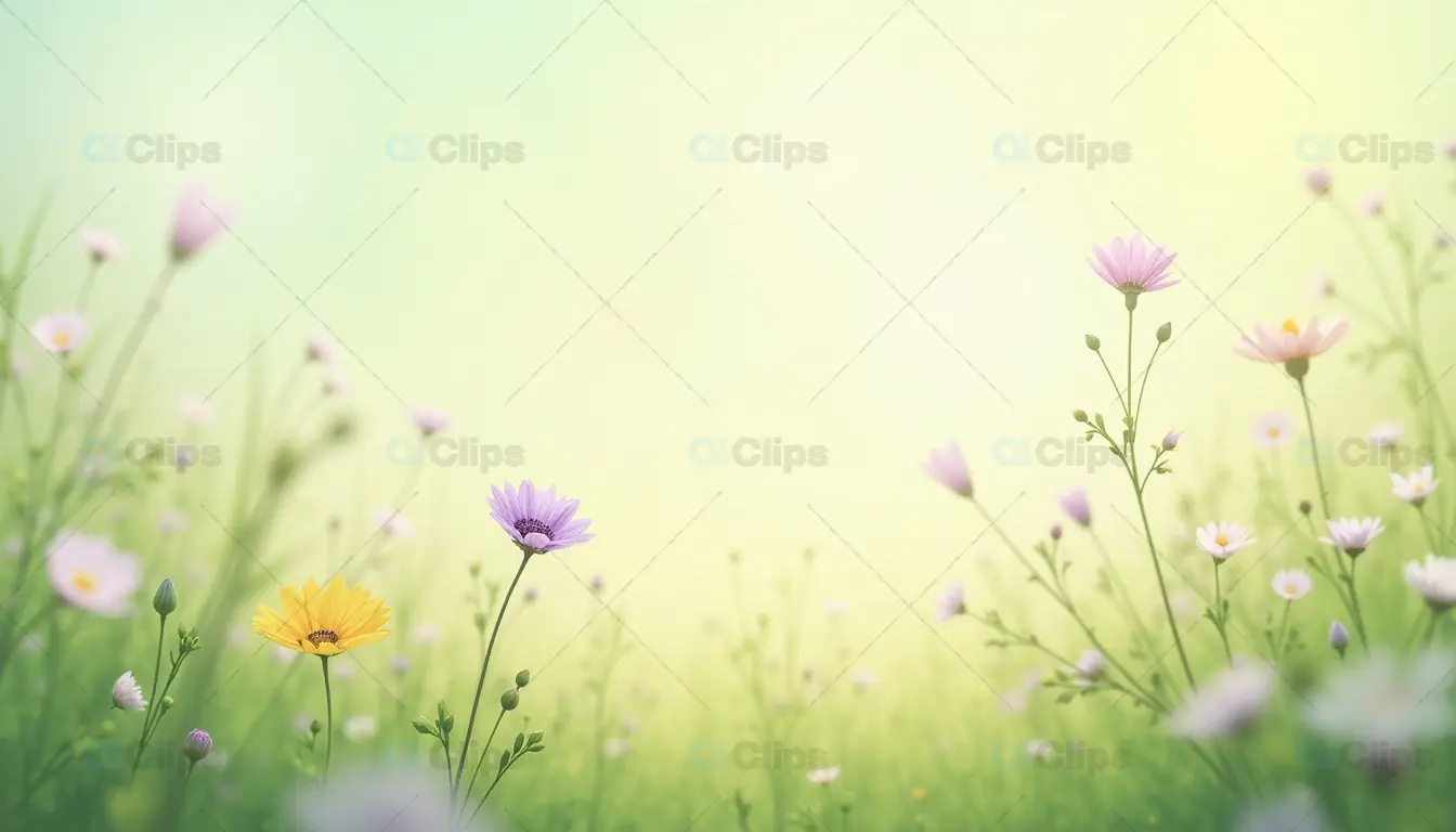 Vibrant Spring Meadow with Colorful Wildflowers