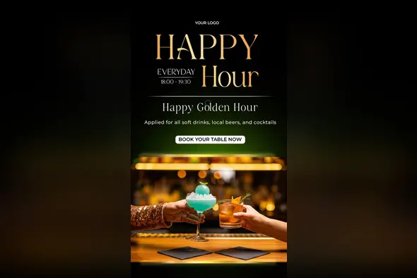 Luxury Happy Hour Promotion Template