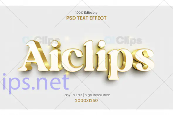 Elegant Gold Text Effect PSD