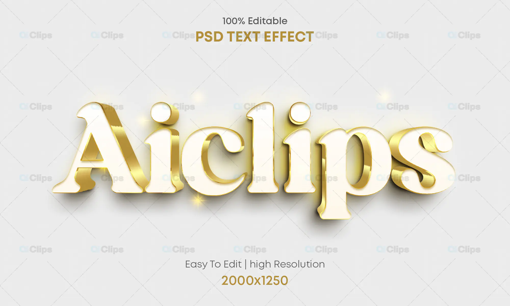 Elegant Gold Text Effect PSD