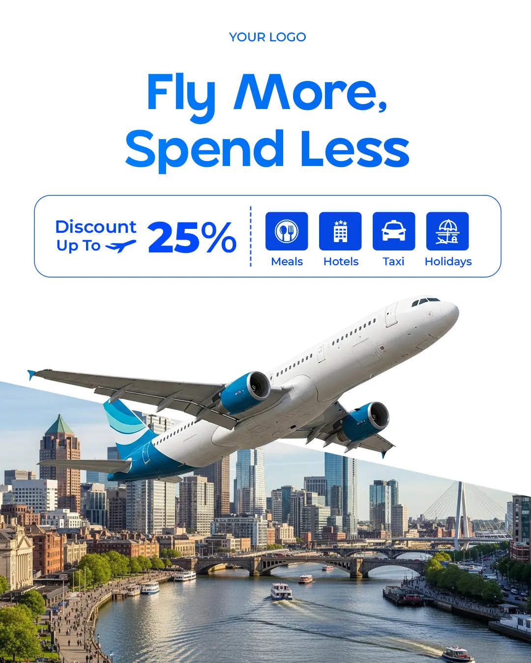 Airline Travel Discount Ad Template