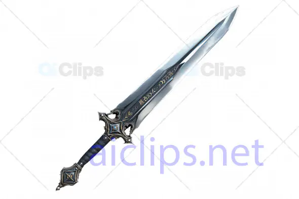 Fantasy Sword with Engraved Runes 3D Model