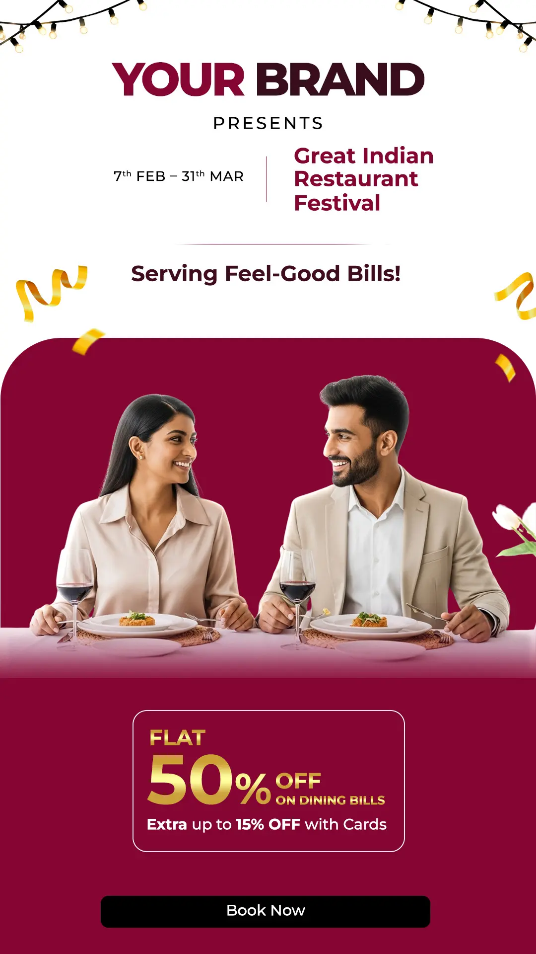 Indian Restaurant Festival Promotion Template
