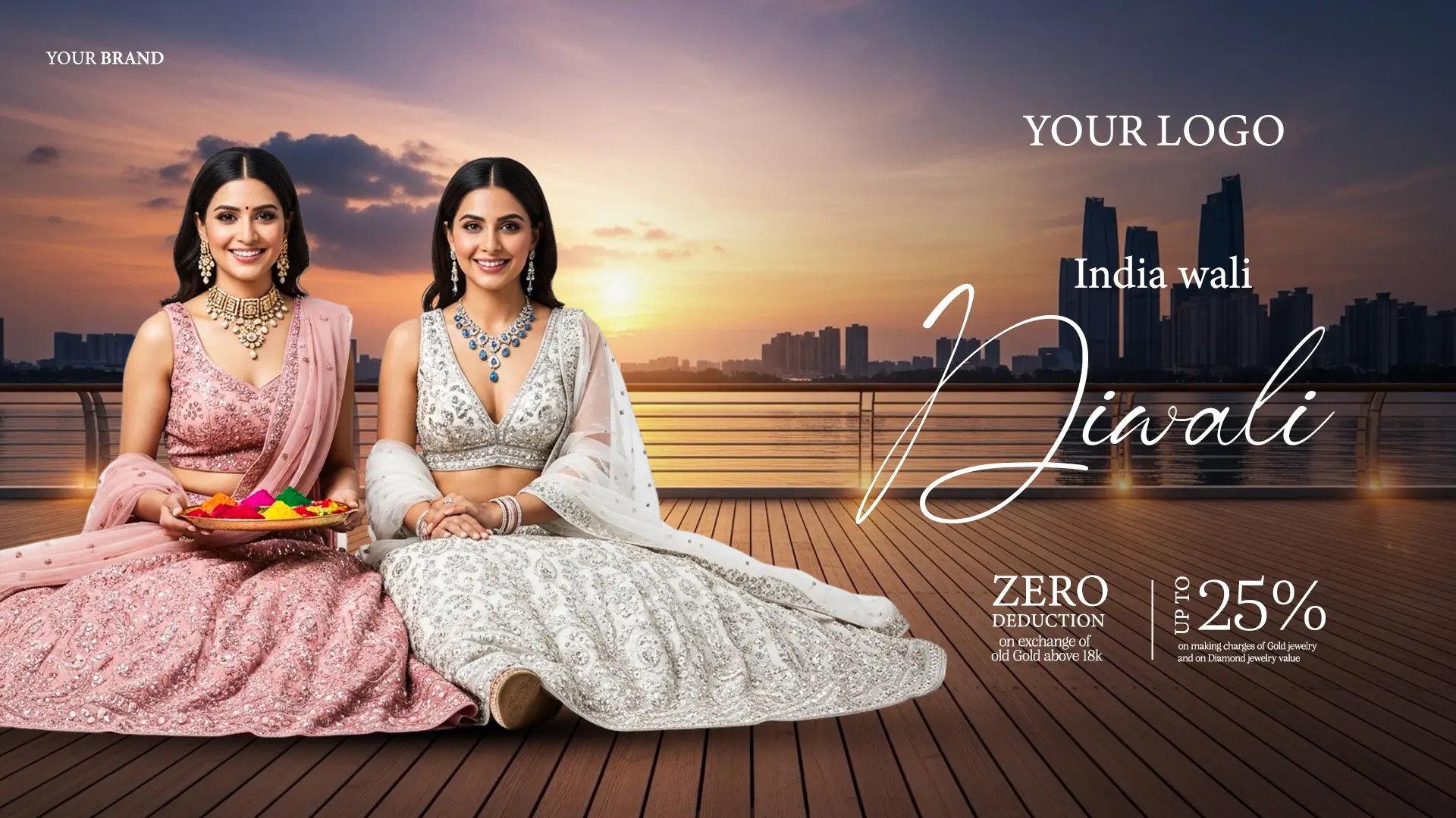 Elegant Diwali Jewelry Sale Social Media Template
