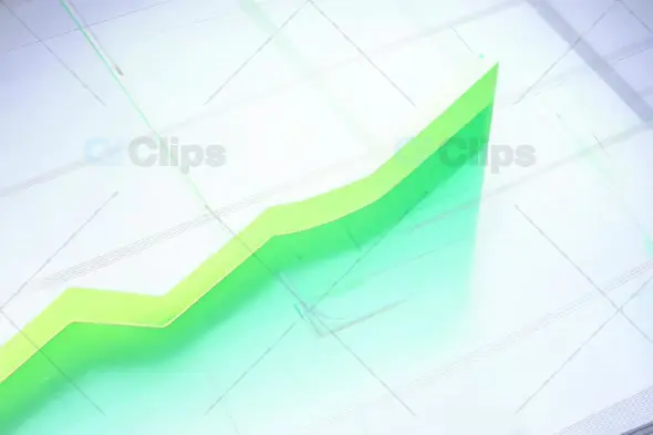 Green Line Graph Showing Growth on Abstract Business Background