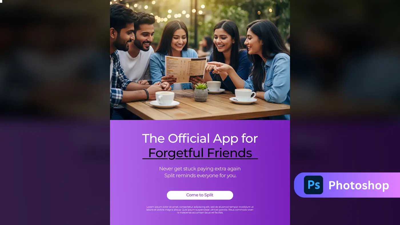 Mobile App Bill Splitting Promo Template