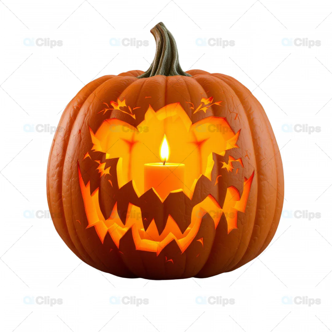 Spooky 3D Halloween Pumpkin Illustration