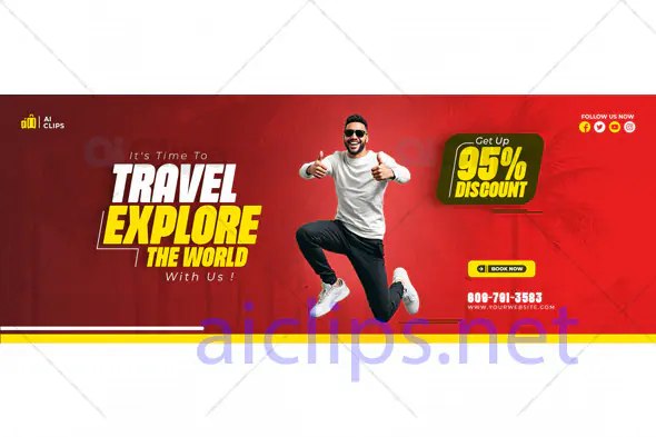Travel Explore Discount Banner PSD Template