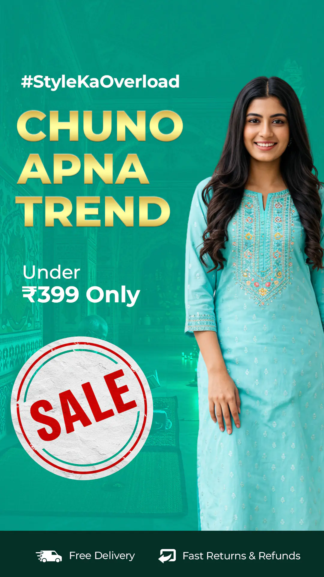 Ethnic Fashion Sale Banner Template