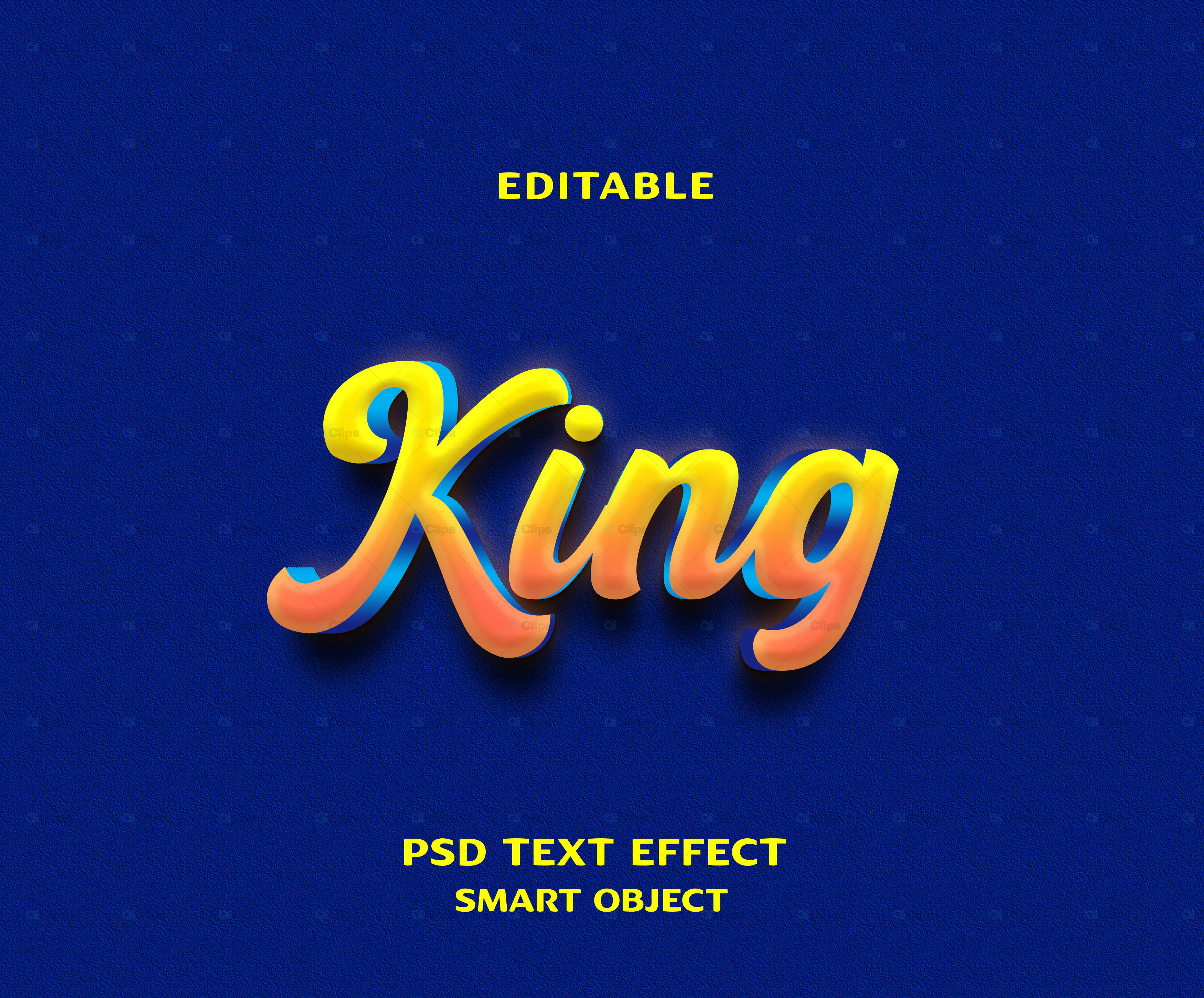 Gradient King Text Effect PSD