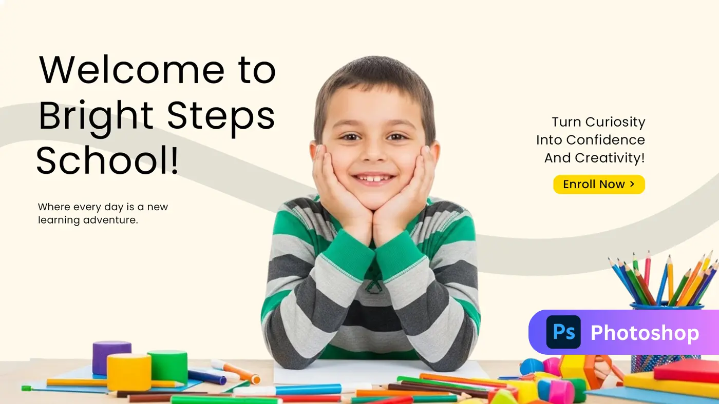 Preschool & Kindergarten Enrollment Ad Template