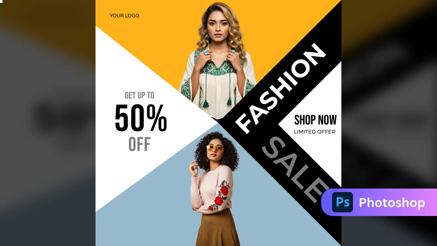 Geometric Fashion Sale Promo Template