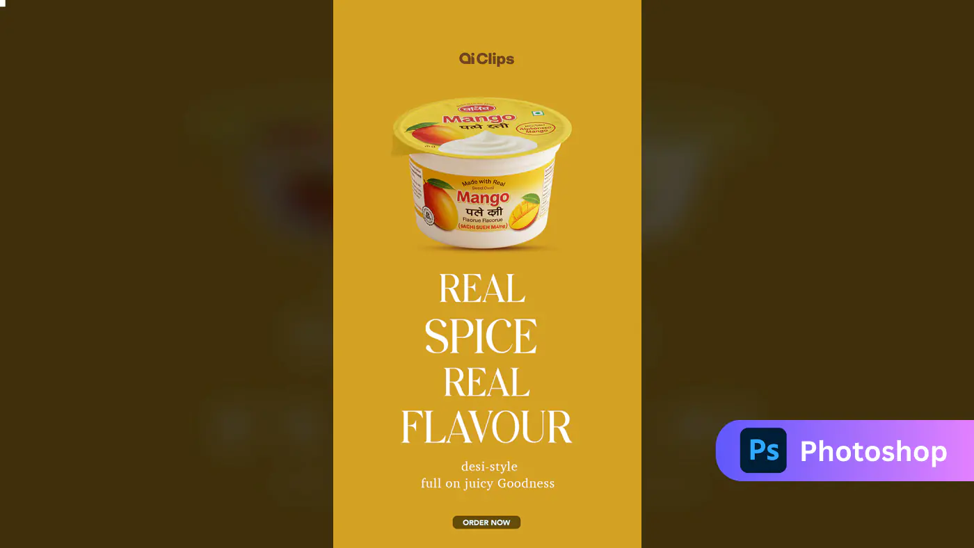 Enhanced Mango Yogurt Ad Template