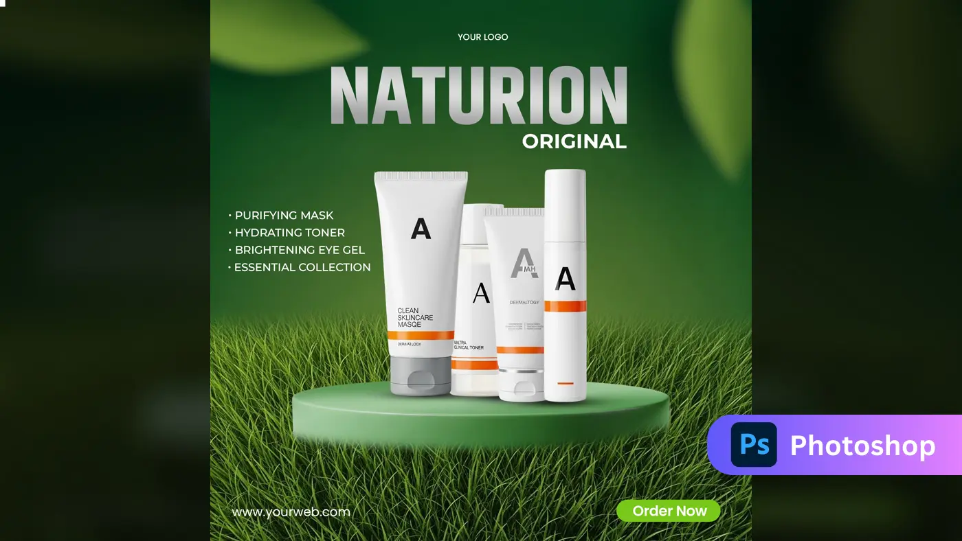 Natural Cosmetics Product Ad Template