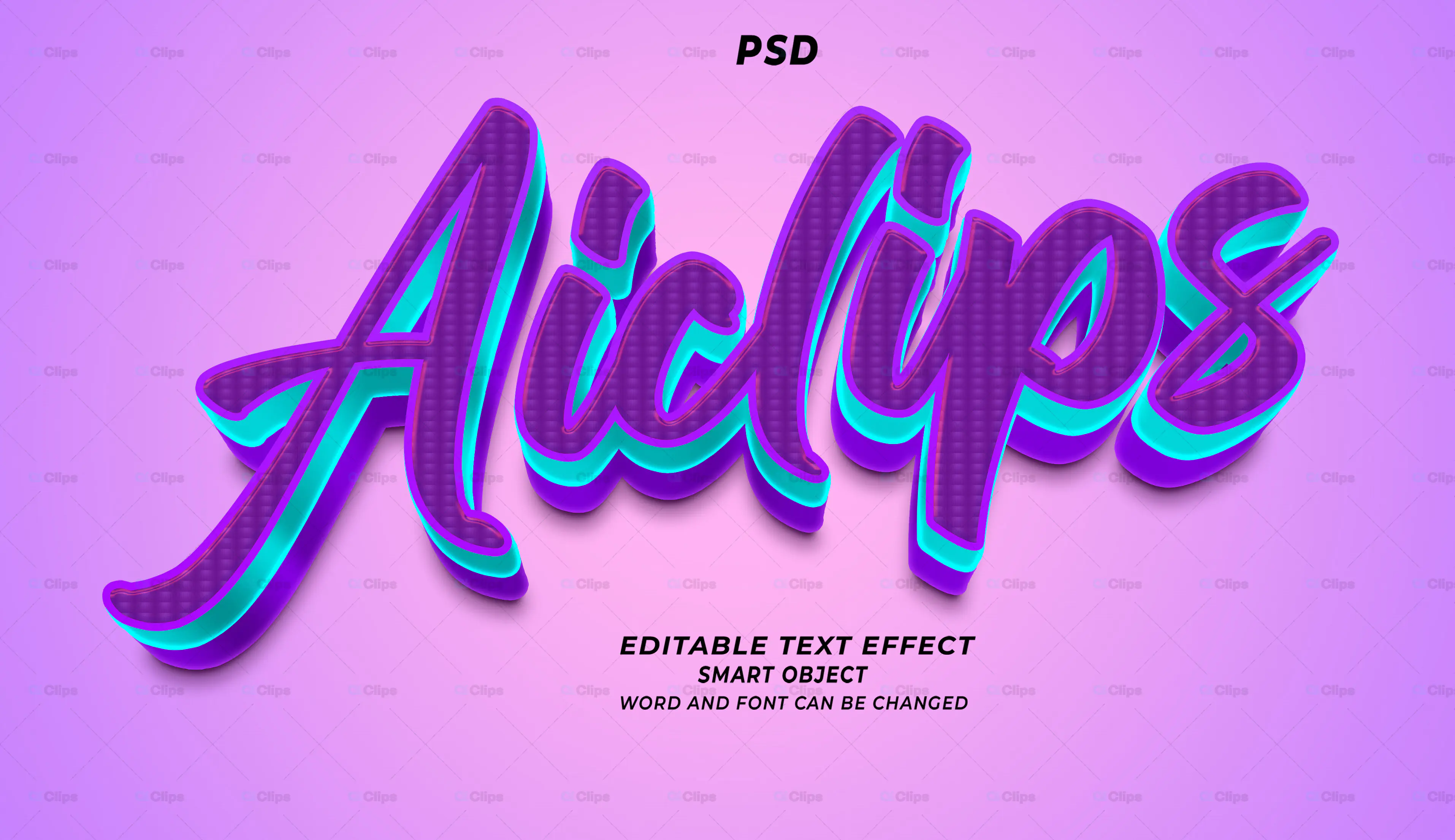 Retro Neon 3D Text Effects PSD