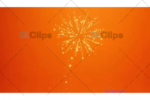 Golden Firework Burst on Orange Background