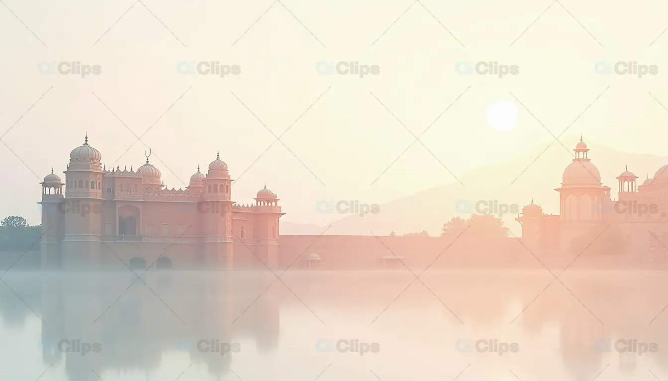 Jal Mahal Reflection in Mist - Jaipur's Water Palace at Sunrise