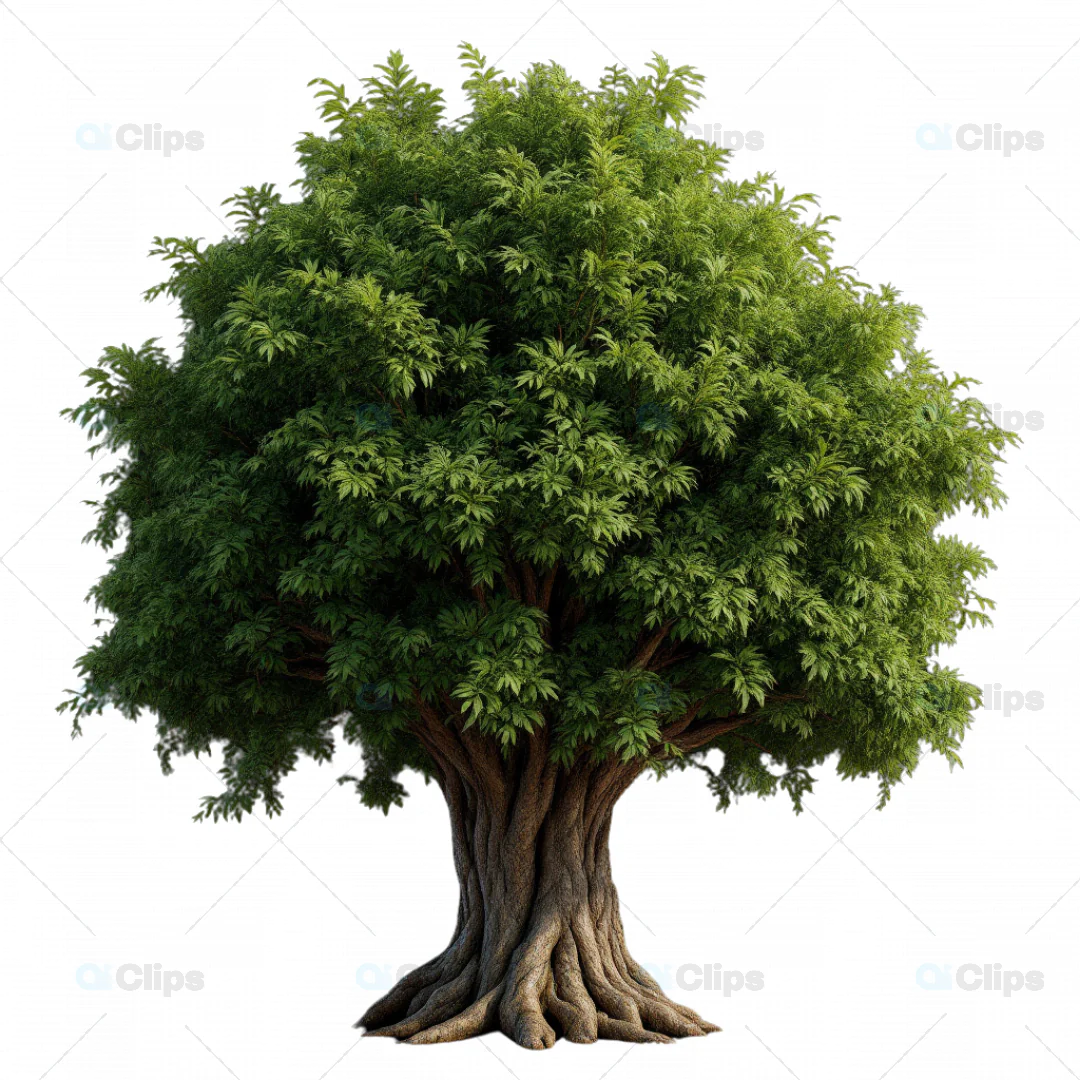 Realistic 3D Tree Model with Dense Green Foliage