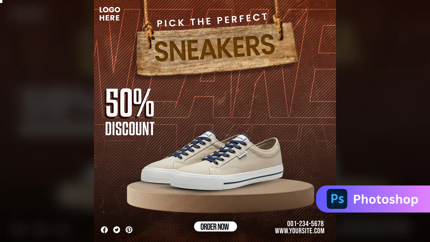 Rustic Sneaker Sale Promo Template