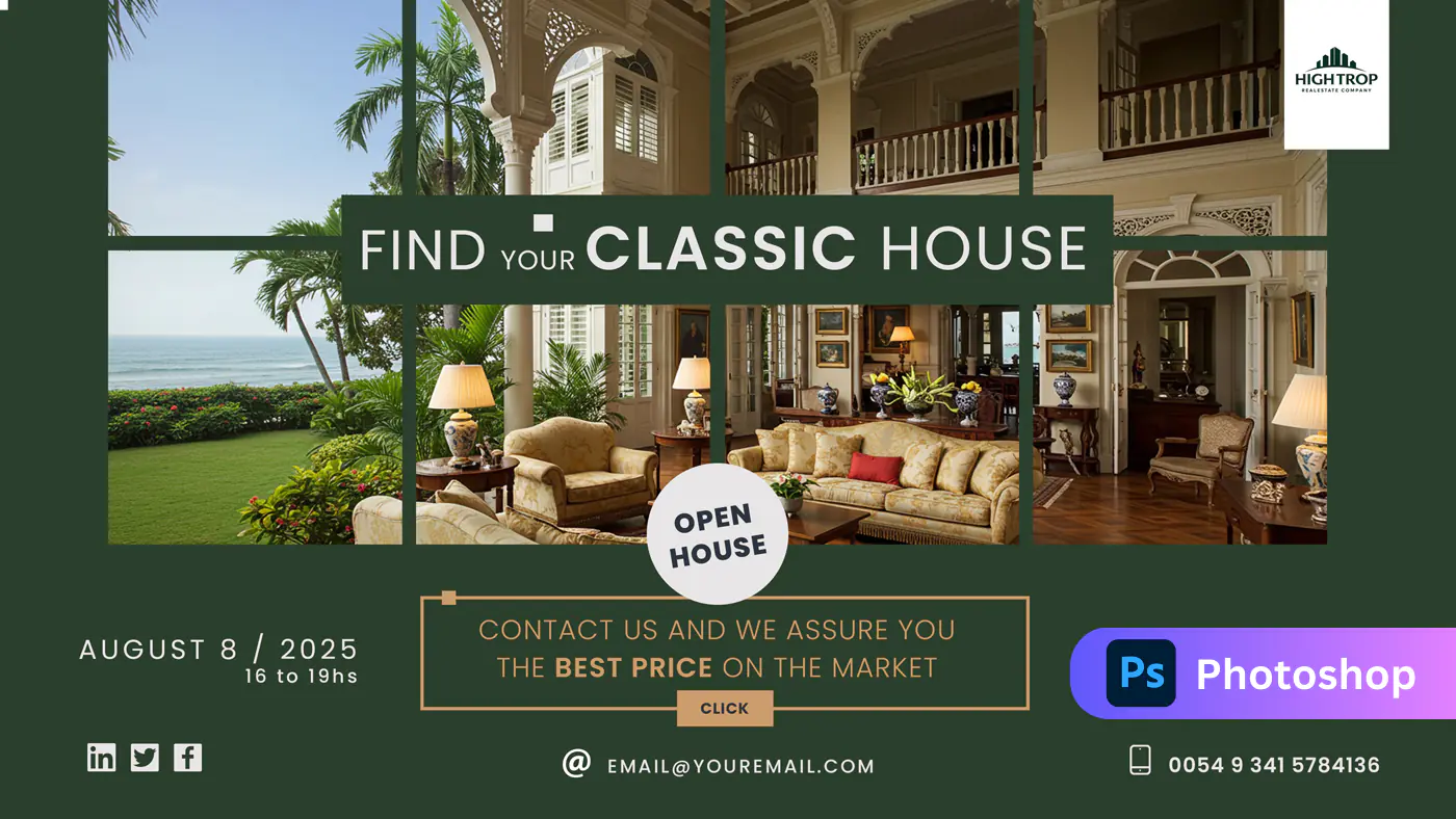 Luxury Real Estate Open House Ad Template