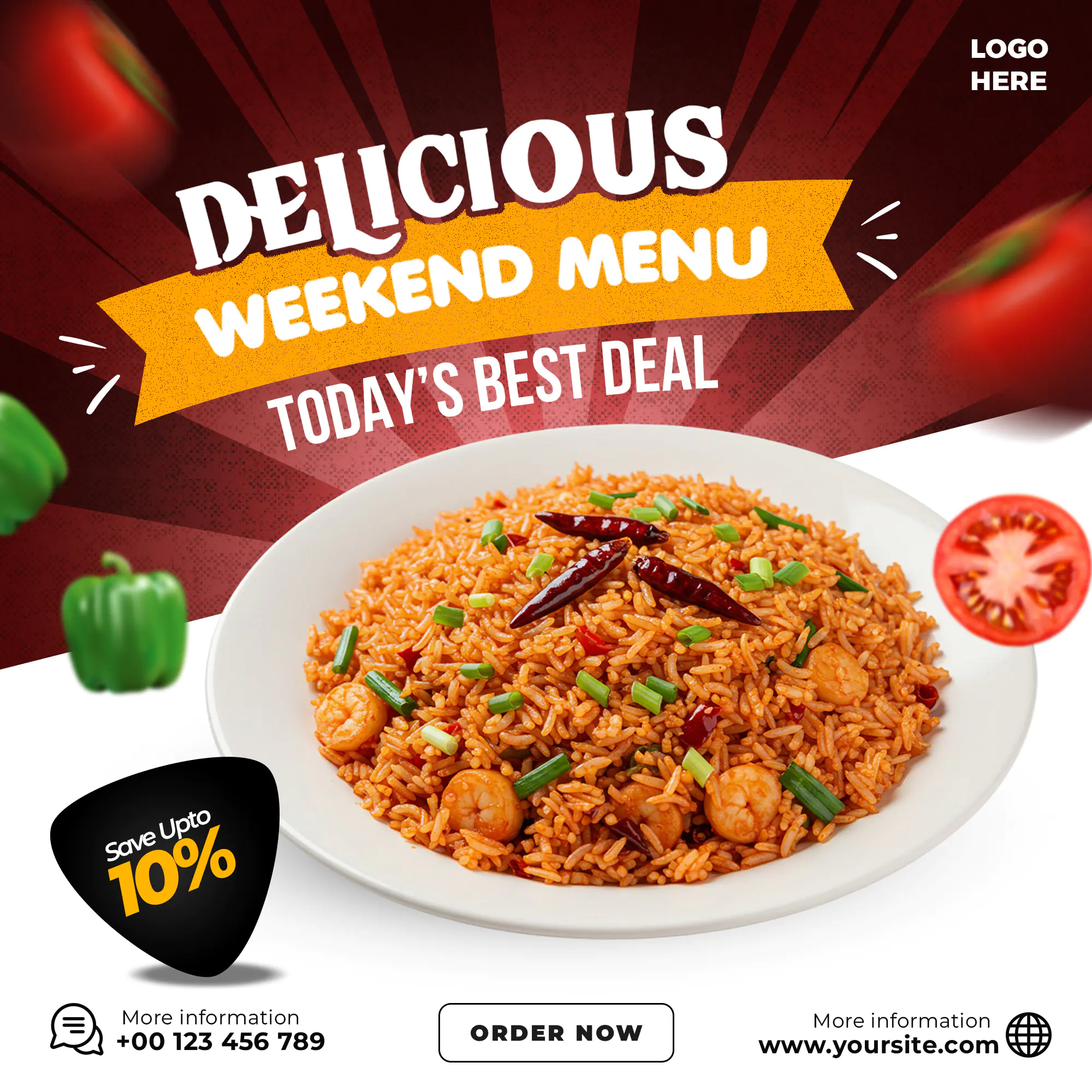 Spicy Prawn Fried Rice Promo Template