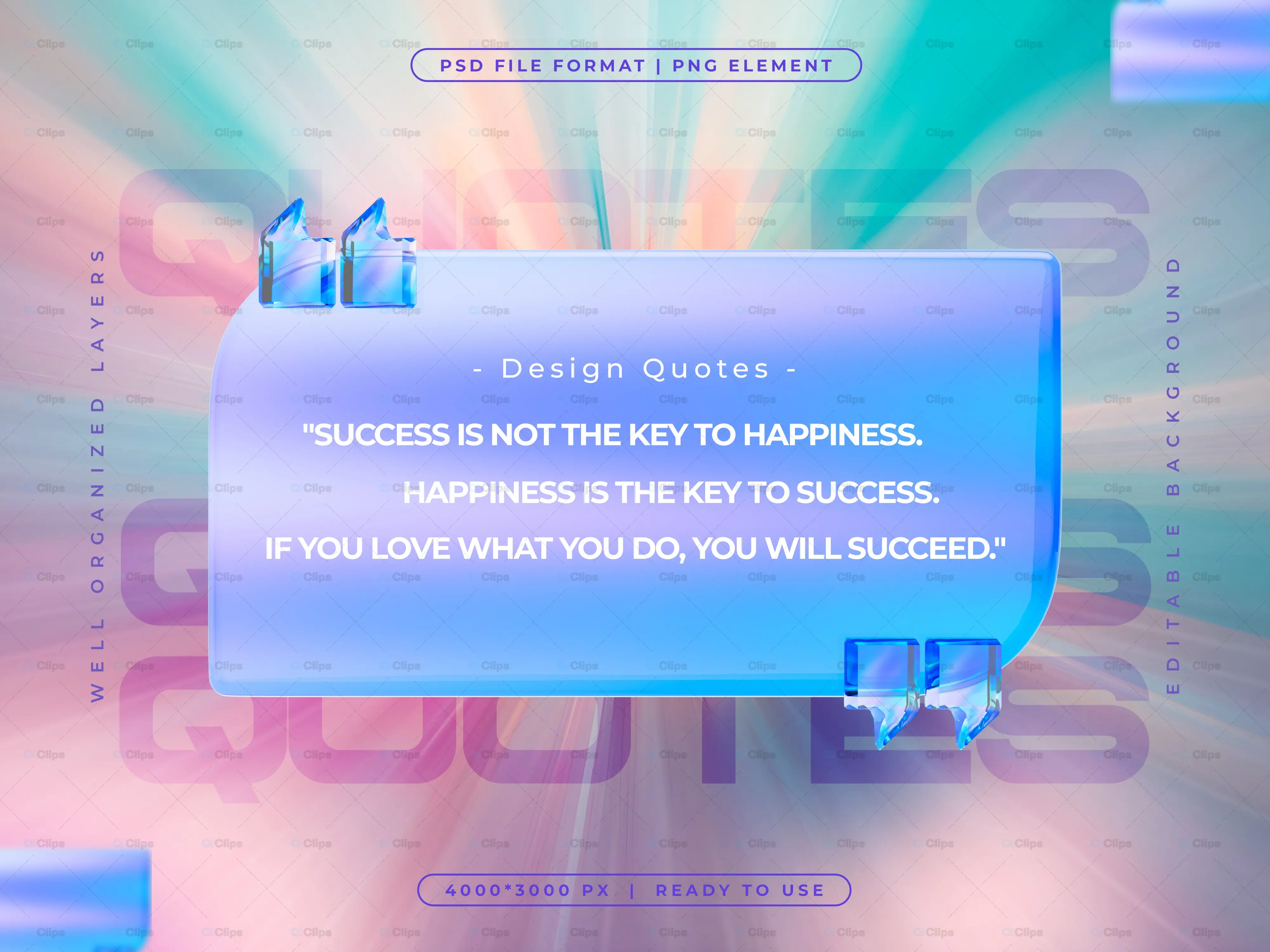 Gradient Design Quote PSD Template