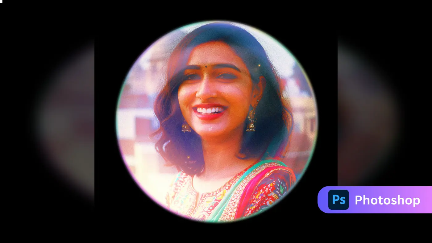 Lens Bubble Effect Woman Portrait