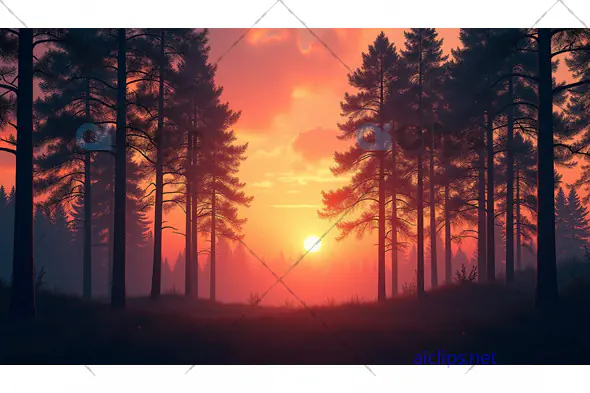 Vibrant Forest Sunset